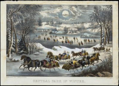 Central Park på vintern, 1877-94., 1877-94. Skapare: Nathaniel Currier, James Merritt Ives, Currier och Ives. av Currier and Ives