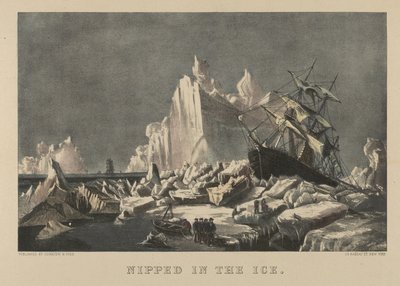 Knäppt i isen, 1876-94., 1876-94. Skapare: Nathaniel Currier, James Merritt Ives, Currier och Ives. av Currier and Ives