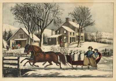 Winter Morning in the Country, 1873., 1873. Skapare: Nathaniel Currier, James Merritt Ives, Currier och Ives. av Currier and Ives