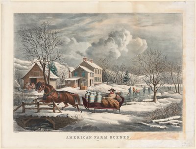 American Farm Scenes, vinter, 1853. av Nathaniel Currier