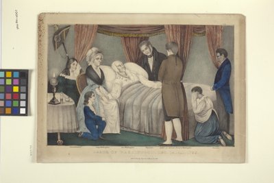 Death Of Washington (handfärgad litografi) av Nathaniel Currier