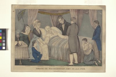 Death Of Washington (handfärgad litografi) av Nathaniel Currier