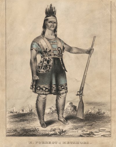 E. Forrest som Metamora av Nathaniel Currier