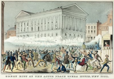 Stort upplopp på Astor Place av Nathaniel Currier