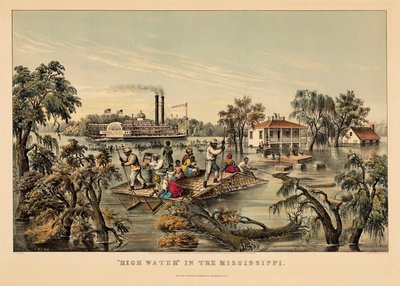 ”Högt vattenstånd” i Mississippi av Nathaniel Currier