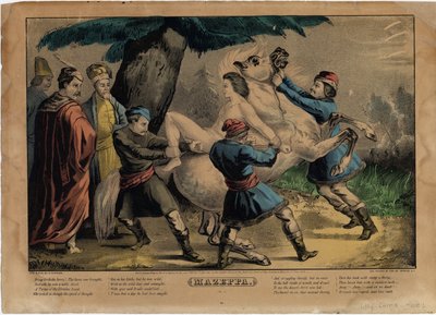 Mazeppa, skylt en av fyra av Nathaniel Currier