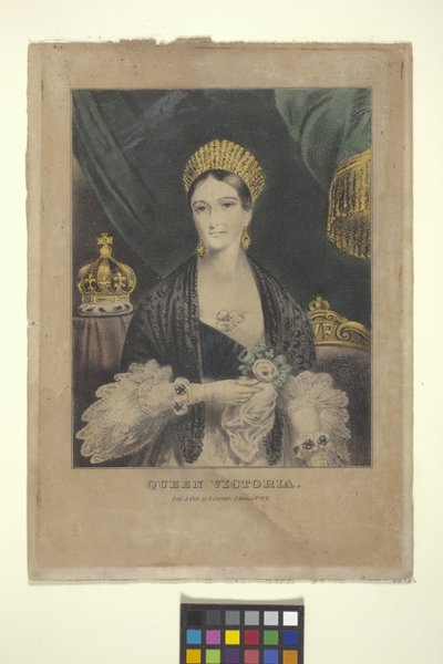 Drottning Victoria (handfärgad litografi) av Nathaniel Currier