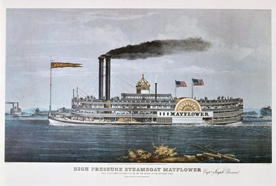 Ångbåten "Mayflower" på Mississippi av Nathaniel Currier