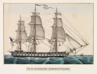 Amerikanska fregatten Constitution av Nathaniel Currier