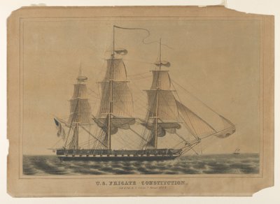 U.S.S. Fregate Constitution, 1838-46., 1838-46. av Nathaniel Currier