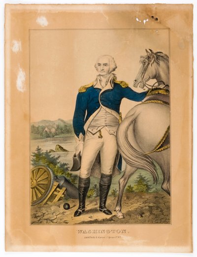 Washington (står vid sin häst) av Nathaniel Currier