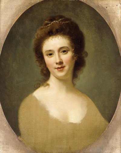 Porträtt av Miss Sunning, huvud och axlar, av Nathaniel Hone