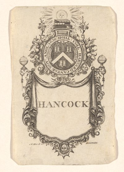 Bookplate of Harvard College (Hancock) av Nathaniel Hurd