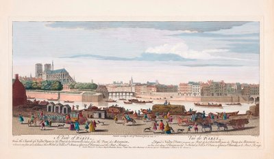 1700-talsvy över Paris, Frankrike (gravyr) av Nathaniel Parr