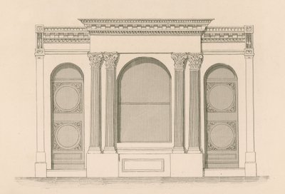 Butiksfront för Mr Mabers vin- och spritbutik, Tyndale Place, Islington av Nathaniel Whittock