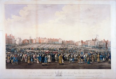 Smithfield Market, West Smithfield, City of London, c1825. av Nathaniel Whittock