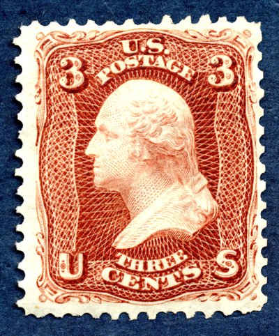 3c Washington återutgiv singel, 1875. av National Bank Note Company