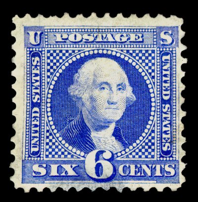 6c Washington återutgiv singel, 1875. av National Bank Note Company