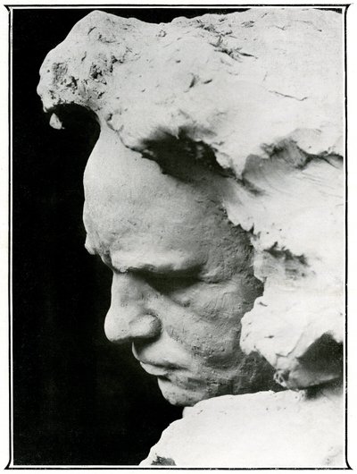 Profilansikte av Ludwig van Beethoven (1770-1827), detalj av en bronsbyst av Naum Aronson