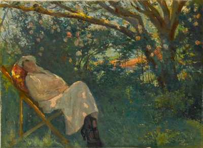 "Lady in Pink on a Chaise Longue" Målning av Nazmi Ziya Gueran (1881-1937) - 1904 - Olja på duk Dim 54x73 cm Sakip Sabanci Museum, Istanbul av Nazmi Ziya Gueran