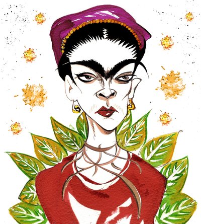 Frida Kahlo (bläck) av Neale Osborne