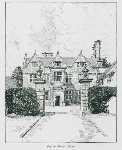 Boyton Manor House (litografi) av Nelly Erichsen