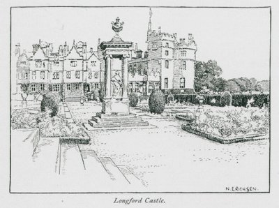 Longford Castle (litografi) av Nelly Erichsen