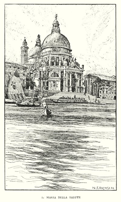 S Maria Della Salute (litografi) av Nelly Erichsen