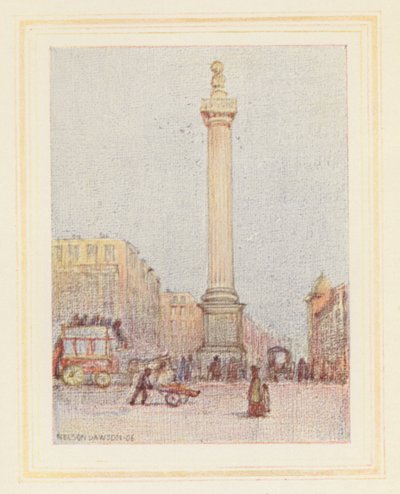 Monumentet (färglitografi) av Nelson Dawson