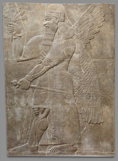 Reliefpanel, nyassyriska, c.883-859 f.Kr. (gybsum alabaster) av Neo Assyrian