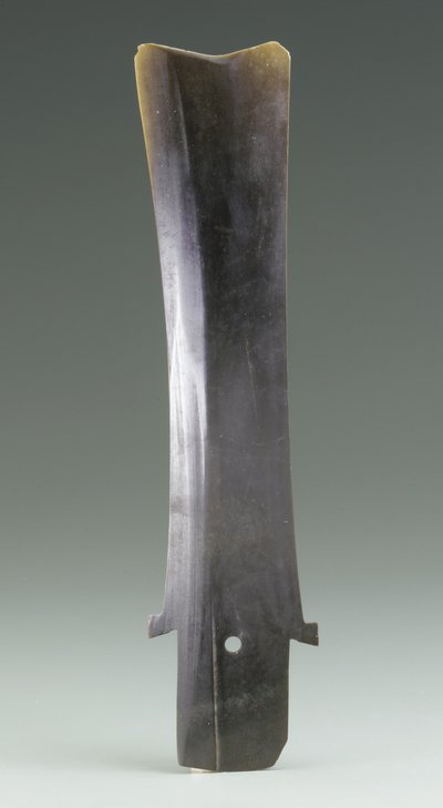 Skördekniv (hu), Qijia-kultur, ca 2500-2000 f.Kr. (jade) av Neolithic Period Chinese School
