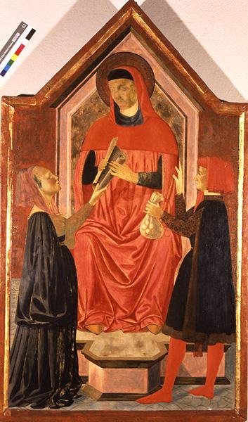 St. Ivo fäller dom (tempera på panel) av Neri di Bicci