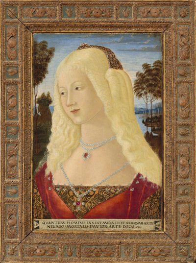 Porträtt av en dam, ca. 1485. av Neroccio de Landi