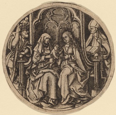 Madonna och barn med de heliga Christopher och Erasmus av Netherlandish 15th Century