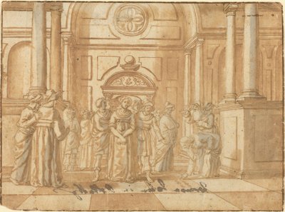 Kristus och kvinnan tagen i äktenskapsbrott av Netherlandish 16th Century