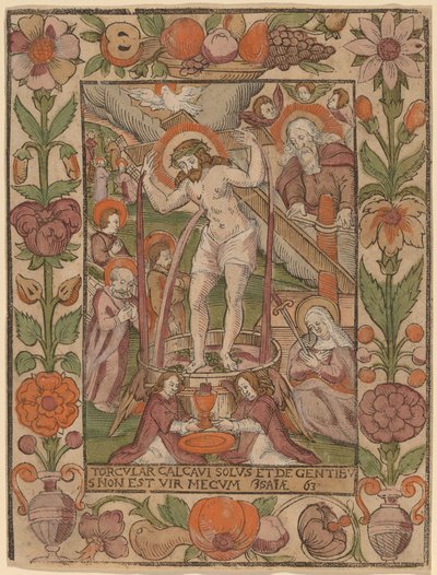 Kristus i vinpressen av Netherlandish 16th Century