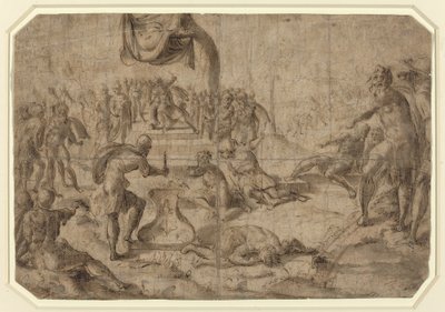 Offerscen (Gaius Mucius Scaevola?) av Netherlandish 16th Century