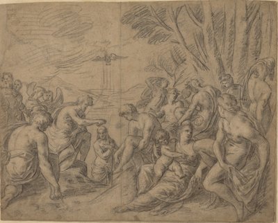 Kristi dop av Netherlandish 16th Century
