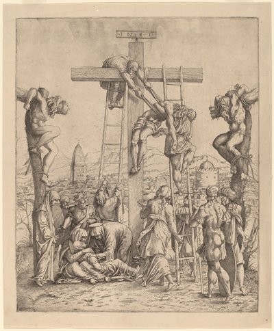 Nedstigningen från korset av Netherlandish 16th Century after Andrea Mantegna