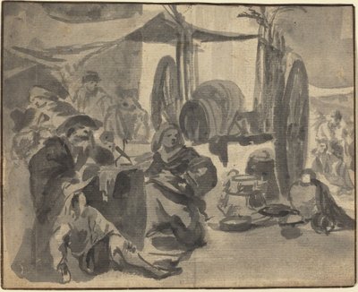 Marknadsscen av Netherlandish 17th Century