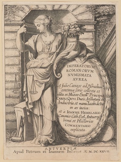 Titelblad för Imperatorvm Romanorvm Nvmismata Avrea av Netherlandish 17th Century after Sir Peter Paul Rubens
