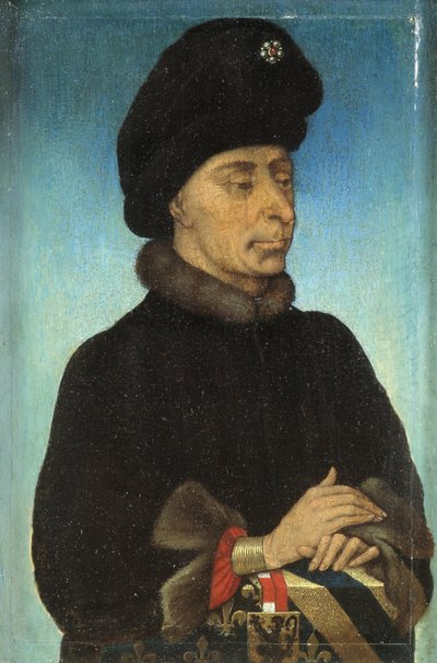Porträtt av Johannes den orädde, hertig av Bourgogne, mitten av 1400-talet. av Netherlandish Master
