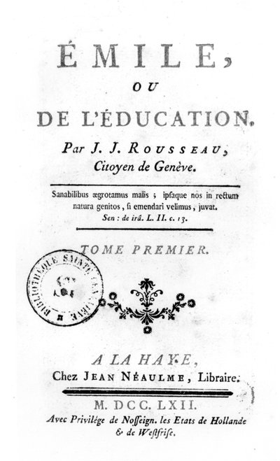 Frontispice för Emile av Jean-Jacques Rousseau, 1762 av Netherlandish School