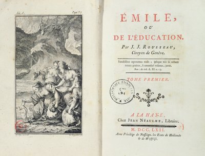 Frontispice för Emile av Jean-Jacques Rousseau, 1762 av Netherlandish School
