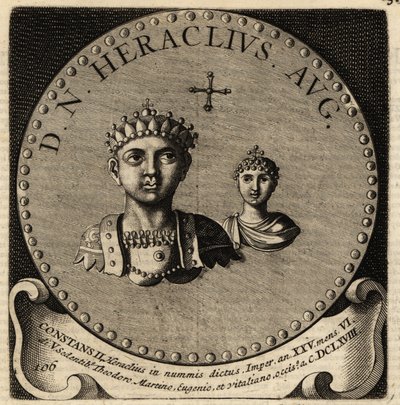 Porträtt av den bysantinske kejsaren Konstantin II och Fausta. av Netherlandish School