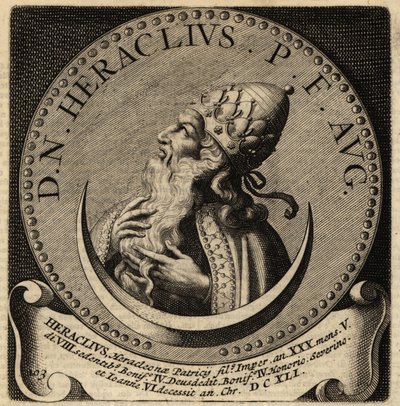 Porträtt av den bysantinske kejsaren Heraclius. av Netherlandish School