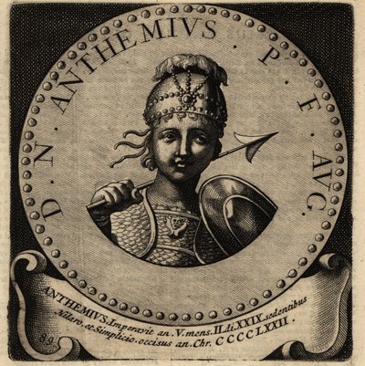 Porträtt av den romerske kejsaren Anthemius. av Netherlandish School