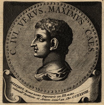 Porträtt av den romerske kejsaren Gaius Julius Verus Maximus. av Netherlandish School