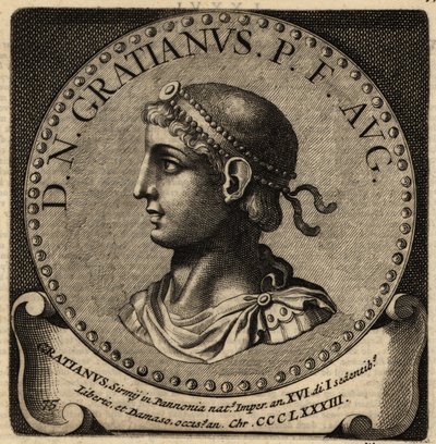 Porträtt av den romerske kejsaren Gratianus. av Netherlandish School