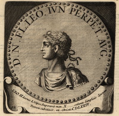 Porträtt av den romerske kejsaren Leo II. av Netherlandish School